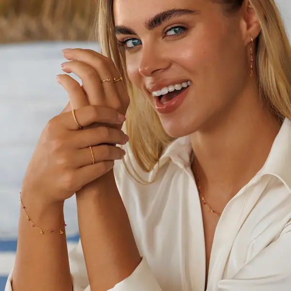 Leaf Jewelry Ohrhänger Amazonit, 18 K Gelbgold vergoldet Letzte 3 Tage