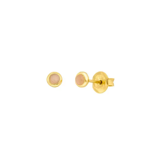 Leaf Jewelry Ohrstecker Pure Peach Mondstein, 3mm, 18 K Gelbgold vergoldet JETZT KAUFEN