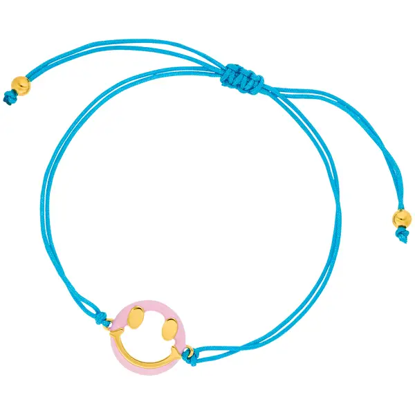 Leaf Jewelry Glücksarmband "Joy" EMOJI, 18 K Gelbgold vergoldet Fabrikladen