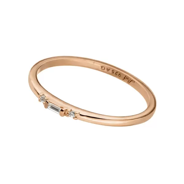 Leaf Jewelry Ring SPARKLE, small, 18 K Rosegold vergoldet, Gr.50 2025