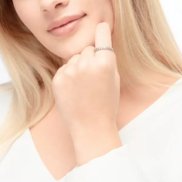Leaf Jewelry Ring Balls mit Zirkonia, 18 K Rosegold vergoldet Verkauf
