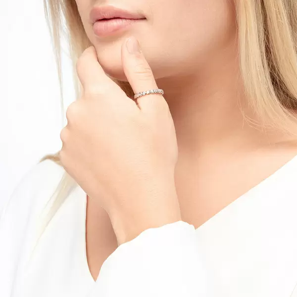 Leaf Jewelry Ring Balls mit Zirkonia, 18 K Rosegold vergoldet Verkauf