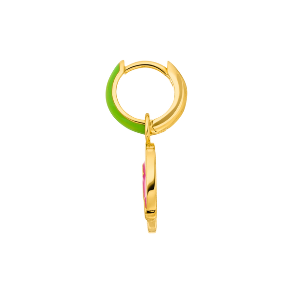 Leaf Jewelry Single Creole "LOL" EMOJI, 18 K Gelbgold vergoldet Limitierter Zeitrabatt