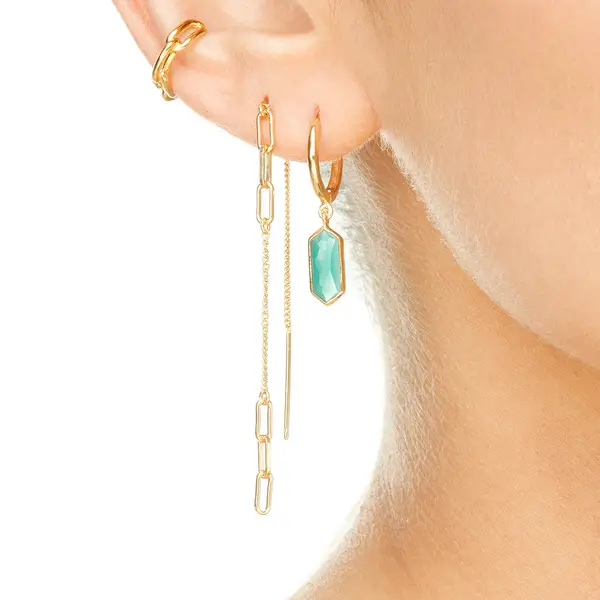 Leaf Jewelry Silber Earcuff, CHAIN, Rosegold Sonderangebot