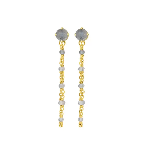 Leaf Jewelry Ohrhänger Flying Gem, Labradorit, 18 K Gelbgold vergoldet Rabatt