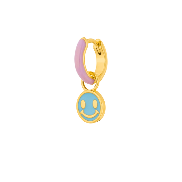 Leaf Jewelry Single Creole "Happy" EMOJI, 18 K Gelbgold vergoldet Online Shopping