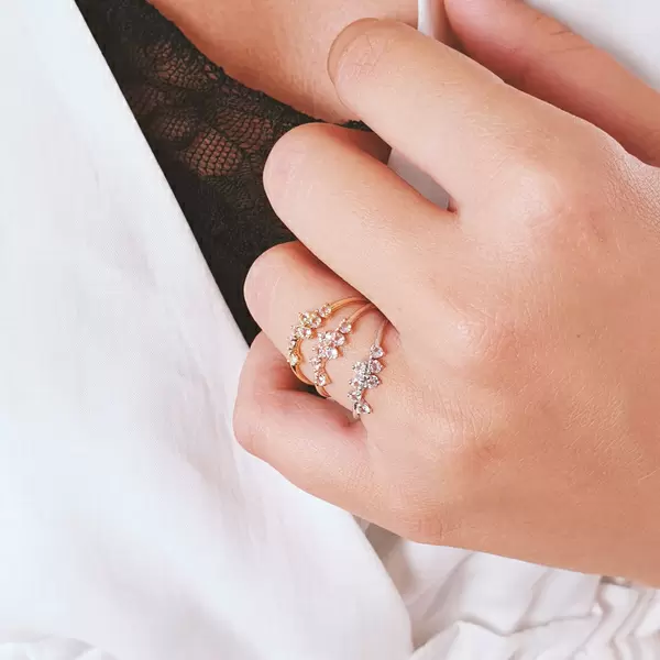 Leaf Jewelry Ring Sweet Gems II Bergkristall, 18 K Gelbgold vergoldet, Gr.56 Exklusivangebot