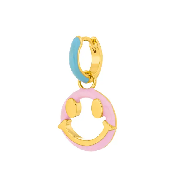 Leaf Jewelry Single Creole "Joy" EMOJI, 18 K Gelbgold vergoldet Saisonschlussverkauf