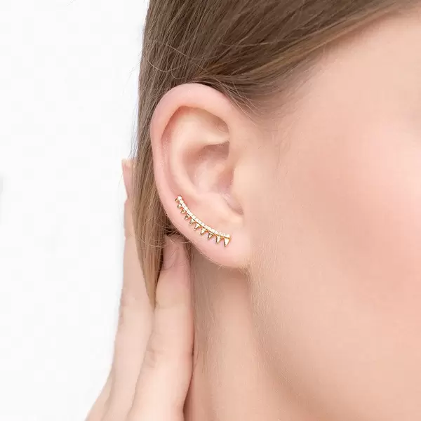 Leaf Jewelry Earclimber Memory II, 18 K Gelbgold vergoldet Cyber Monday