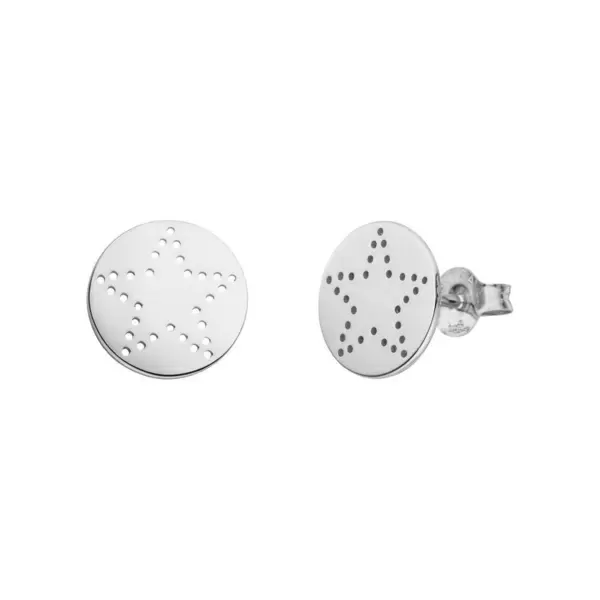 Leaf Jewelry Ohrstecker Mini-Disc STAR, 925 Sterlingsilber Valentinstagsangebot