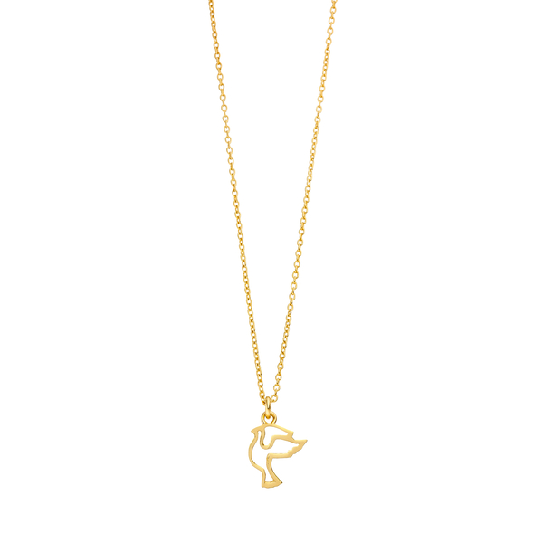 Leaf Jewelry Halskette TAUBE, 18 K Gelbgold vergoldet Neueste Mode