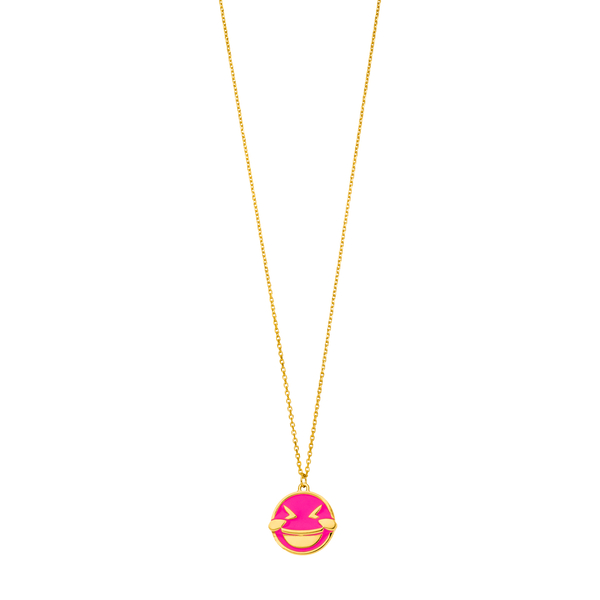 Leaf Jewelry Halskette "LOL" EMOJI, 18 K Gelbgold vergoldet Exklusive Angebote