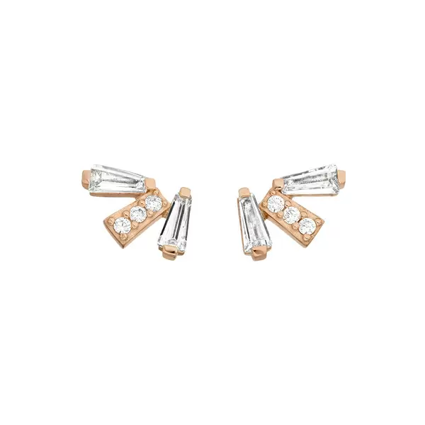 Leaf Jewelry Ohrstecker CRYSTAL, 18 K Rosegold vergoldet Blitzangebot