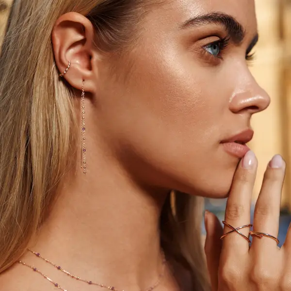 Leaf Jewelry Ring X Cross, 18 K Rosegold vergoldet, Größe 54 Saisonale Angebote