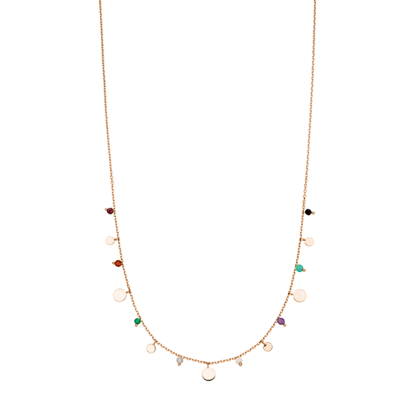 Leaf Jewelry Halskette Platelet Mix, 18 K Rosegold vergoldet Kauf eins, bekomm eins gratis