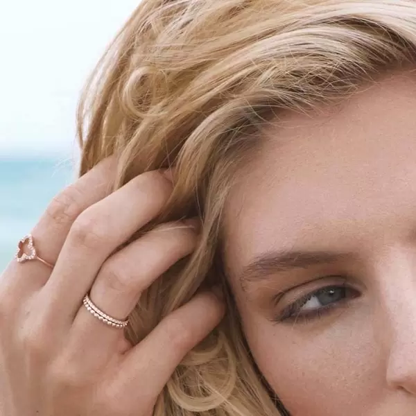 Leaf Jewelry Ball-Ring, 18 K Rosegold vergoldet, Größe 46 Kostenlose Rückgabe