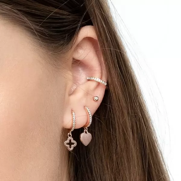 Leaf Jewelry Ear Mix, 5-er Set, 18 K Rosegold vergoldet Begrenzte Freigabe