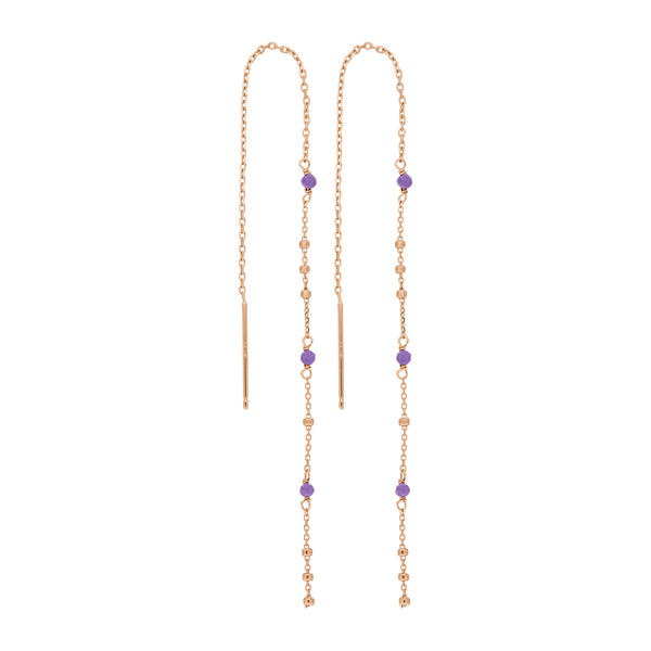 Leaf Jewelry Ohrhänger Flying Gems, Amethyst, 18 K Rosegold vergoldet Zeitbegrenzte Promotion