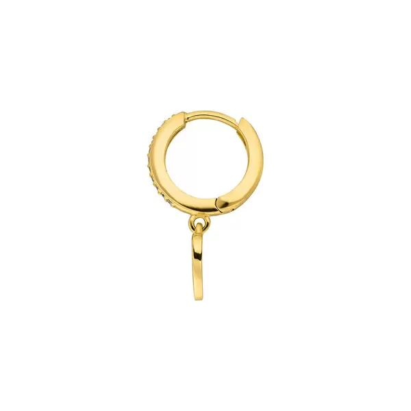 Leaf Jewelry Single Creole HEART/Zirkonia, 18 K Gelbgold vergoldet Bis zu 60% Rabatt