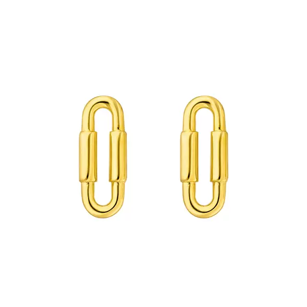 Leaf Jewelry Silber Ohrstecker, Gelbgold, Karabiner Nur für heute