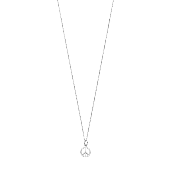 Leaf Jewelry Halskette Peace mit Zirkonia, 925 Sterlingsilber Bis zu 55% Rabatt