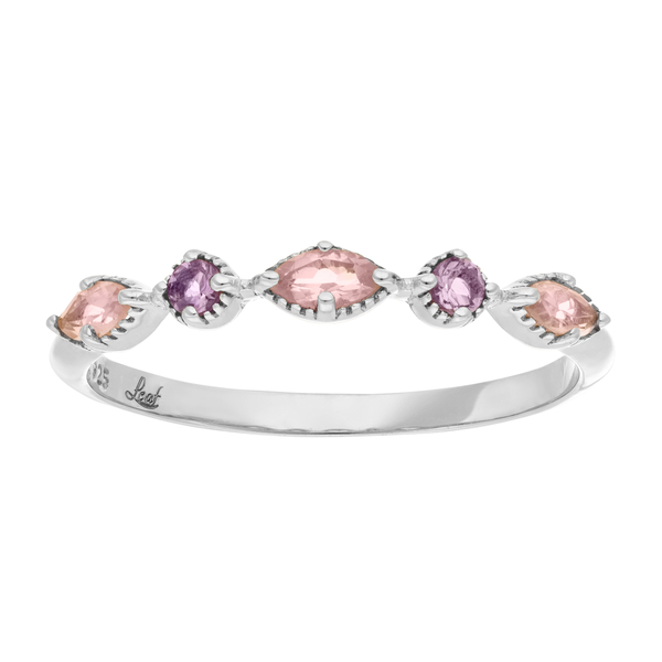 Leaf Jewelry Silber Ring, Oval Gems, Rosenquarz Fabrikladen