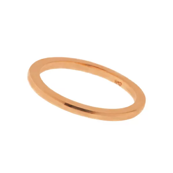 Leaf Jewelry Basic Ring, 18 K Rosegold vergoldet, Größe 46 zollfrei