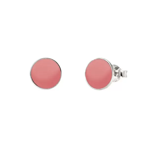 Leaf Jewelry Ohrstecker Circles Emailliert, 925 Sterlingsilber, peach 50% Rabatt für begrenzte Zeit