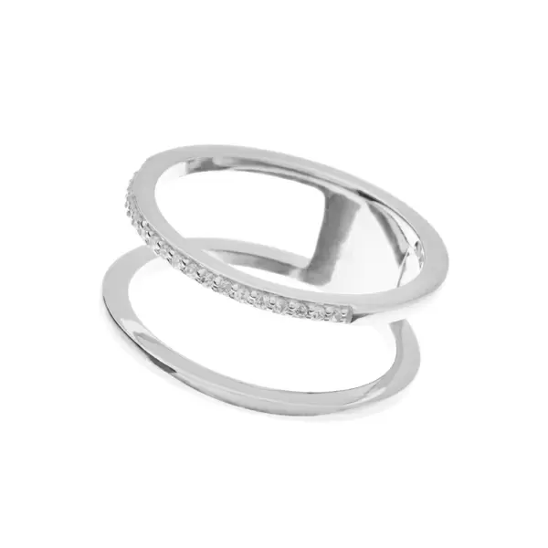 Leaf Jewelry Ring Double Line, 925 Sterlingsilber, Größe 54 2025