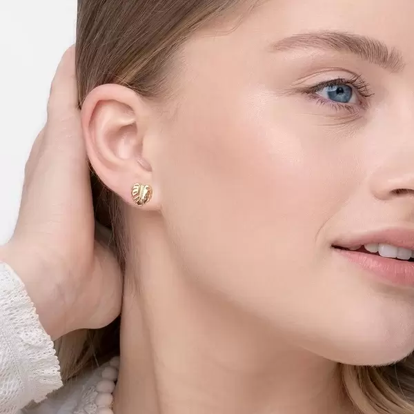 Leaf Jewelry Ohrstecker Monstera Leaf, 18 K Gelbgold vergoldet Hotsell