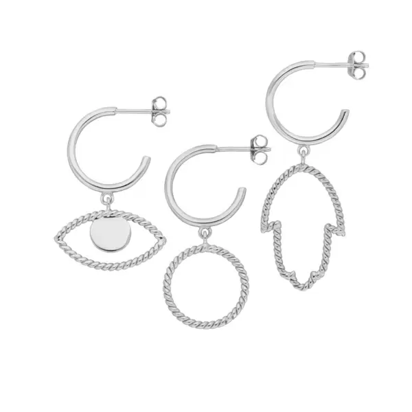 Leaf Jewelry Single Creole Circle Twist, 925 Sterlingsilber Fabrikverkauf