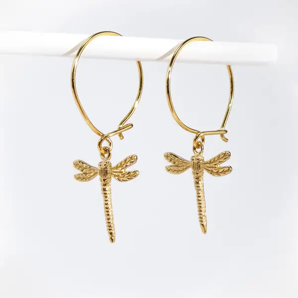 Leaf Jewelry Silber Ohrhänger LIBELLE, Gelbgold Meist gekauft
