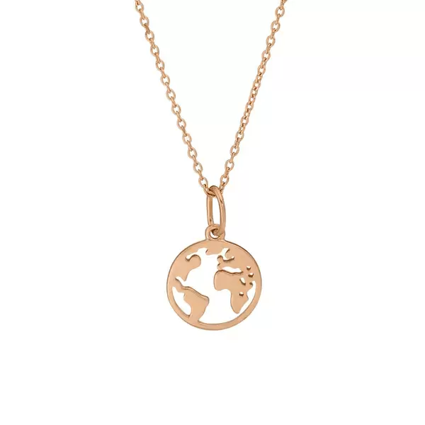 Leaf Jewelry Halskette Weltkugel, 18 K Rosegold vergoldet Günstig kaufen