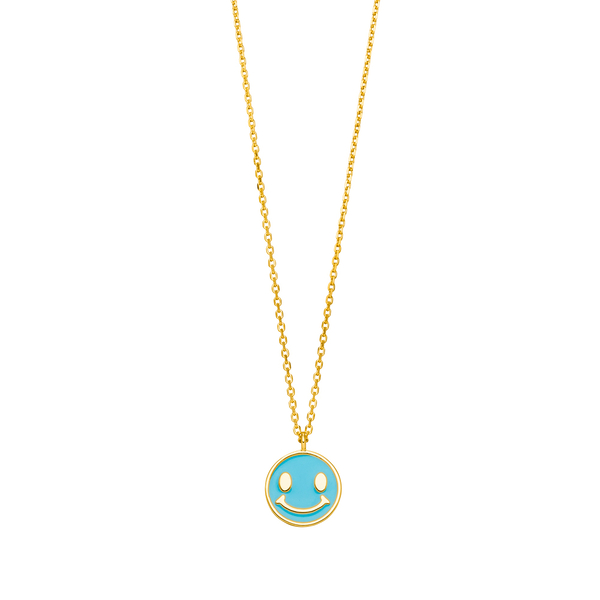 Leaf Jewelry Halskette "Happy" EMOJI, 18 K Gelbgold vergoldet Flash Sale