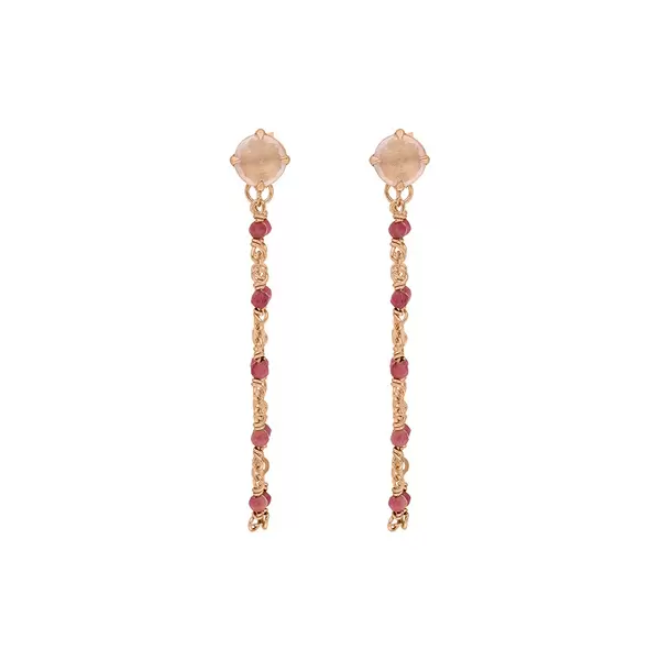 Leaf Jewelry Ohrhänger Flying Gems, Rosenquarz, 18 K Rosegold vergoldet Preisnachlass