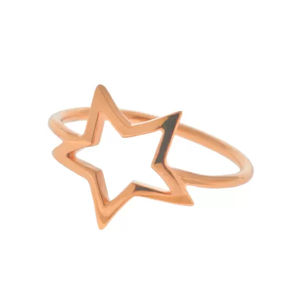 Leaf Jewelry Ring ONE STAR, 18 K Rosegold vergoldet, Gr.56 Black Friday