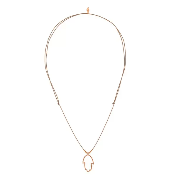 Leaf Jewelry Glückshalskettchen Fatima's Hand, 18 K Rosegold, Beige Osterangebot