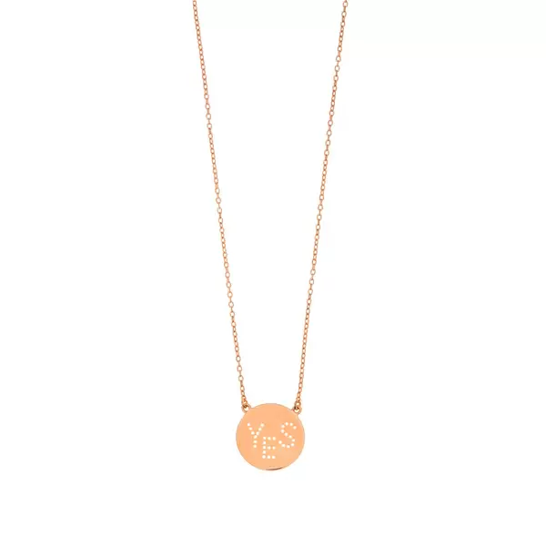 Leaf Jewelry Halskette YES, 18 K Rosegold vergoldet Große Rabatte