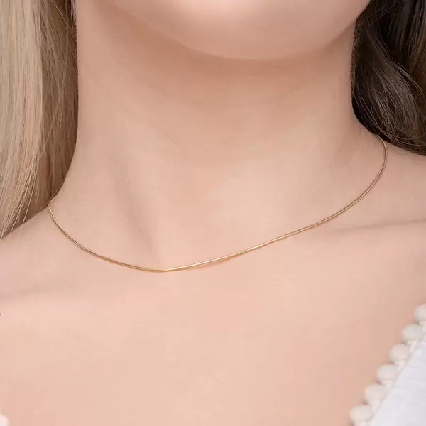 Leaf Jewelry Choker Snake, 43 cm, 18 K Gelbgold vergoldet Saisonale Angebote