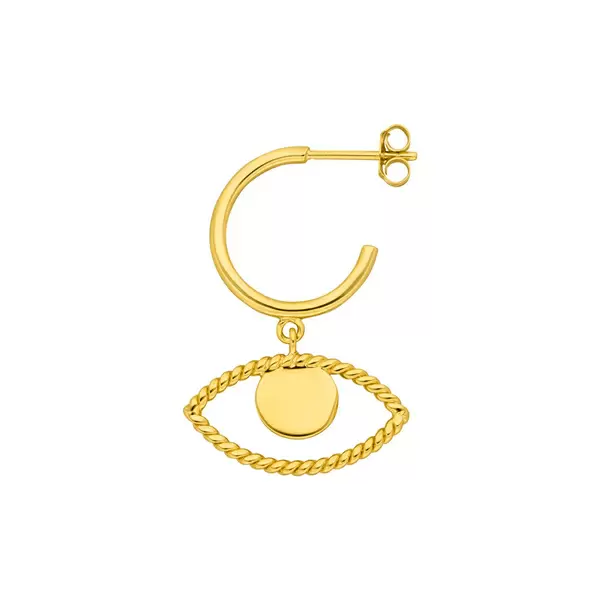 Leaf Jewelry Single Creole Evil Eye Twist, 18 K Gelbgold vergoldet Tägliche Deals