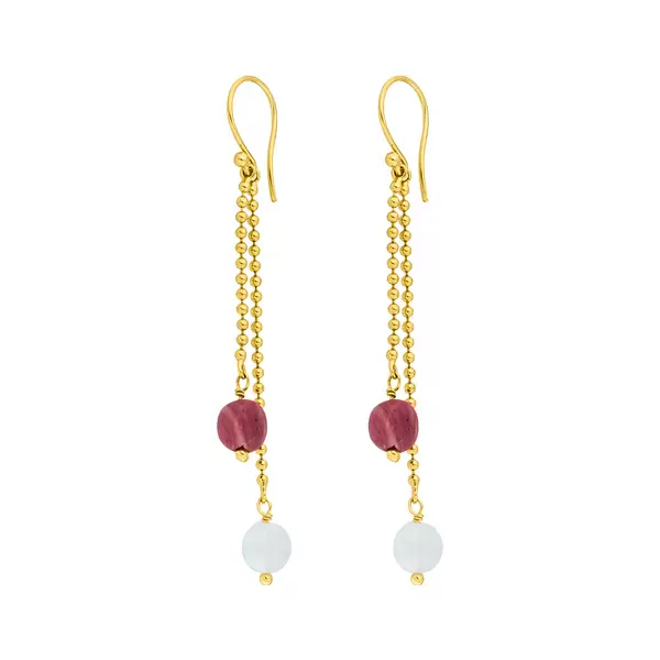 Leaf Jewelry Ohrhänger Gorgeous Gems, 18 K Gelbgold vergoldet Riesige Ersparnisse