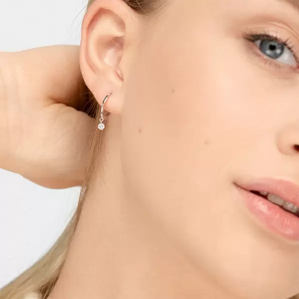Leaf Jewelry Creole Pure mit Diamanten, 18 K Weissgold Neueste Stile