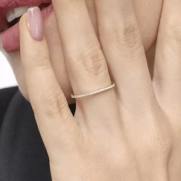 Leaf Jewelry Memoryring mit Diamanten, 18 K Gelbgold Bis zu 65% Rabatt