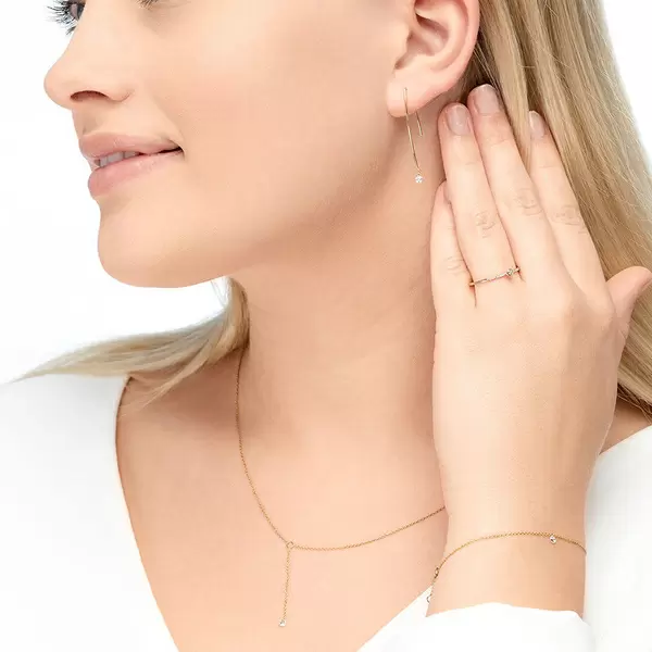 Leaf Jewelry Halskette Y-Pure Diamant, 18 K Gelbgold Nur für heute