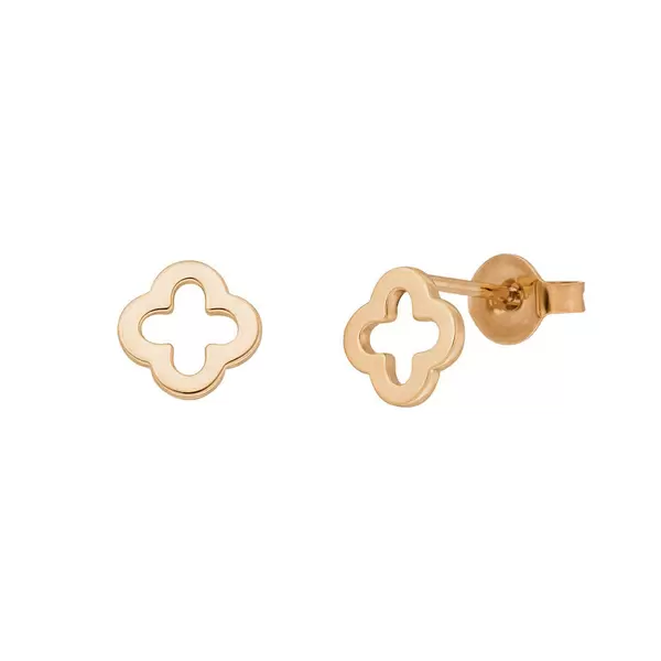 Leaf Jewelry Ohrstecker Clover, 14 K Rosegold Nur noch ein Tag übrig