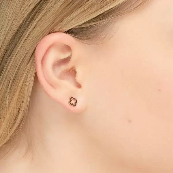 Leaf Jewelry Ohrstecker Clover, 14 K Rosegold Nur noch ein Tag übrig