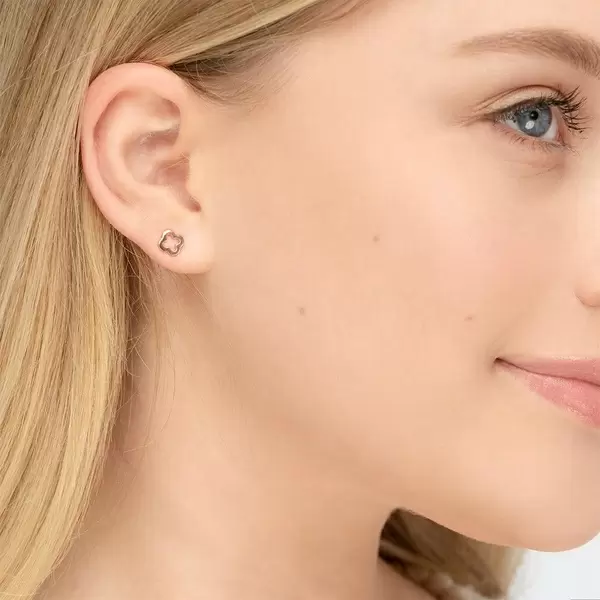 Leaf Jewelry Ohrstecker Clover, 14 K Rosegold Nur noch ein Tag übrig