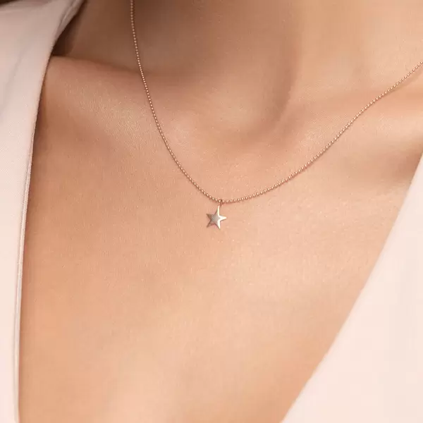 Leaf Jewelry Halskette STAR, 14 K Rosegold Super Rabatt