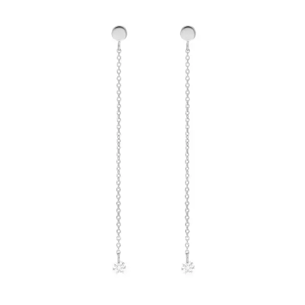 Leaf Jewelry Ohrringe Pure Kette, 18 K Weißgold Begrenzt auf 3 Tage