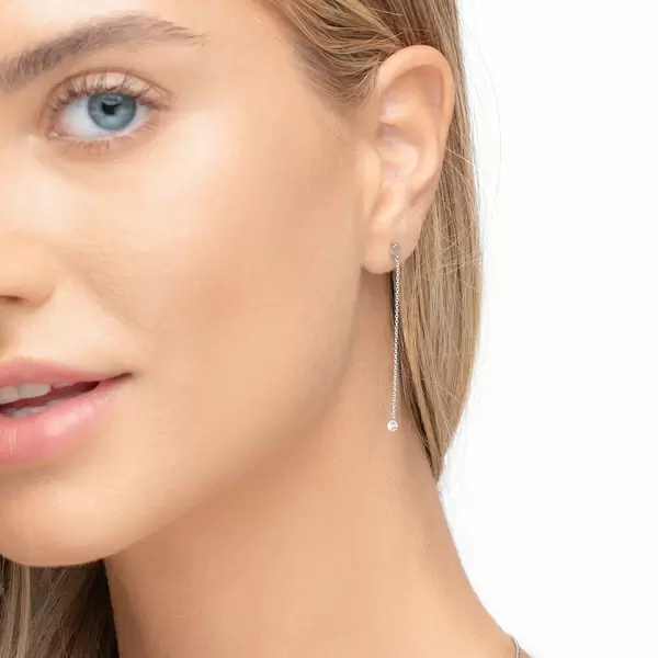 Leaf Jewelry Ohrringe Pure Kette, 18 K Weißgold Begrenzt auf 3 Tage
